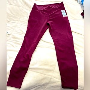 NWT Popfit Active Wear Size XL Maroon Yoga Pants With Side Pockets